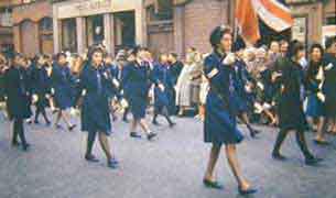 Thomas St. Girls Brigade at 'The Commonwealth Day Parade' The building in the background no longer exists, it was the main...
