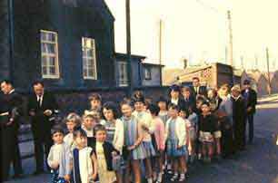 Children leaving Park Road Sunday School on the way to the railway station for their annual excursion