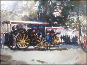 'Steam Rally at Shane's Castle' Watercolour